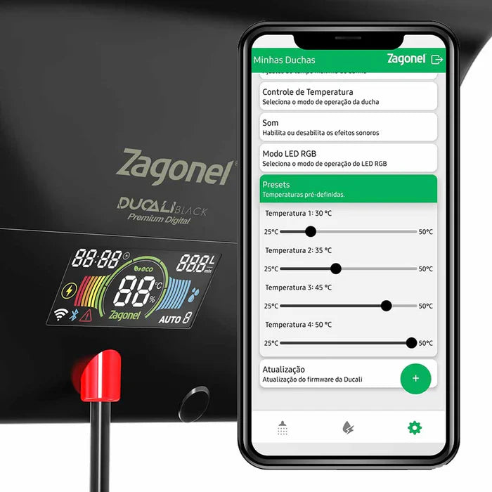 Chuveiro Ducha Eletrônica Zagonel 7500W (Funciona a Gás e Elétrico)